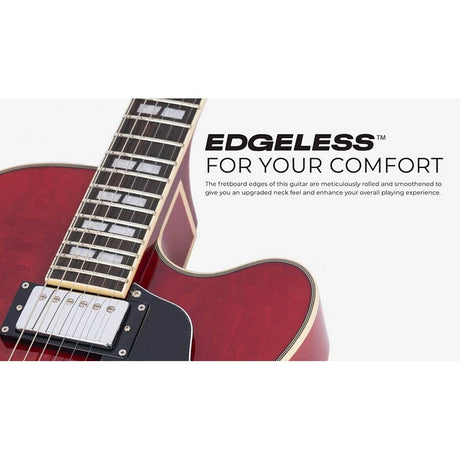 Sire Guitars H7F/STR Elektrische archtop gitaar, doorkijk rood