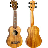 Flight DUS440 Acacia Soprano Ukulele met Acacia Body, Bone Topkam en Aquila Super Nylgut Snaren