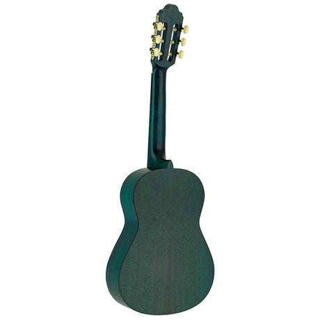 Valencia VC202TBU klassieke gitaar 1/2, sitka sparren top, nato zij- & achterblad, transparant blauwe finish