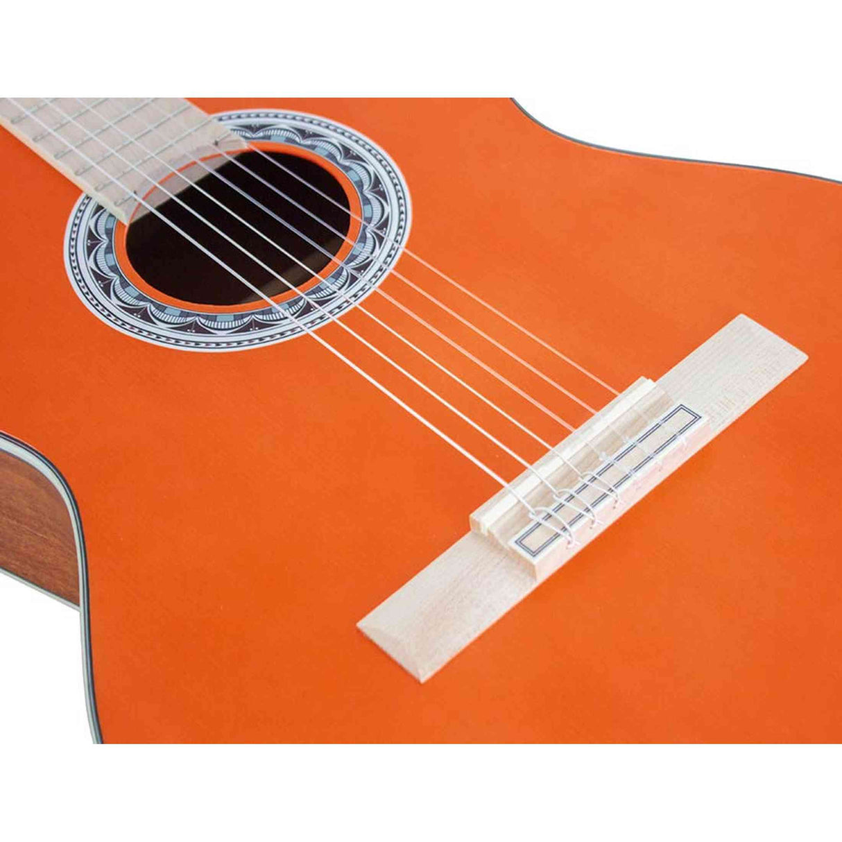 Valencia VC354HOR Klassieke Gitaar 4/4 – Sitka Spar & Mahonie, Oranje, Inclusief Tas, Standaard en Stemapparaat