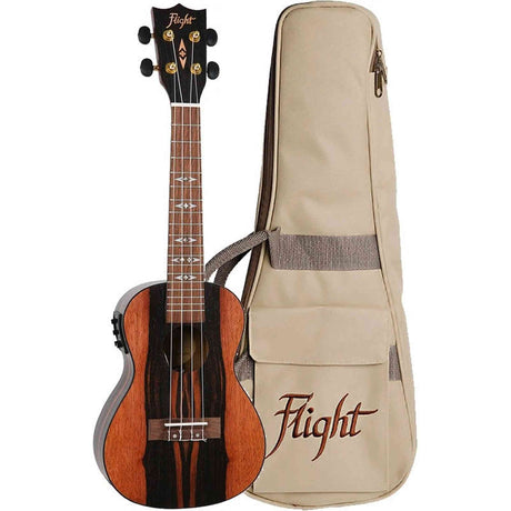 Flight DUC460 Amara EQ Elektrisch-Akoestische Concert Ukulele met Amara Body, Pickup en Aquila Super Nylgut Snaren