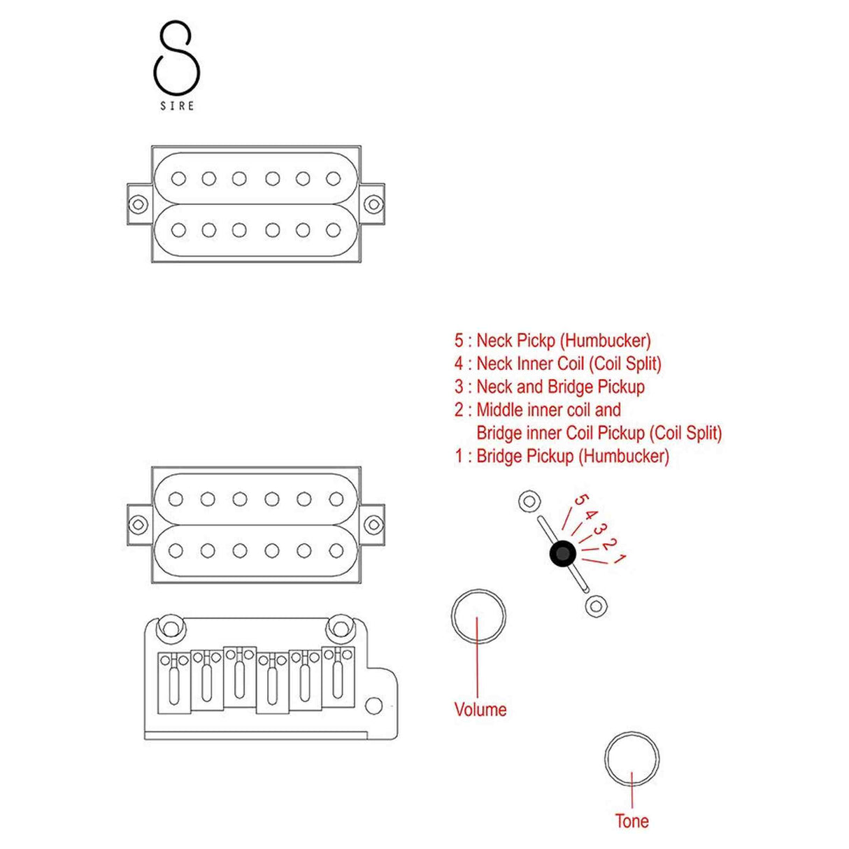 Sire Q7/TS Larry Carlton elektrische gitaar – mahonie + maple veneer, HH-configuratie, Tobacco Sunburst
