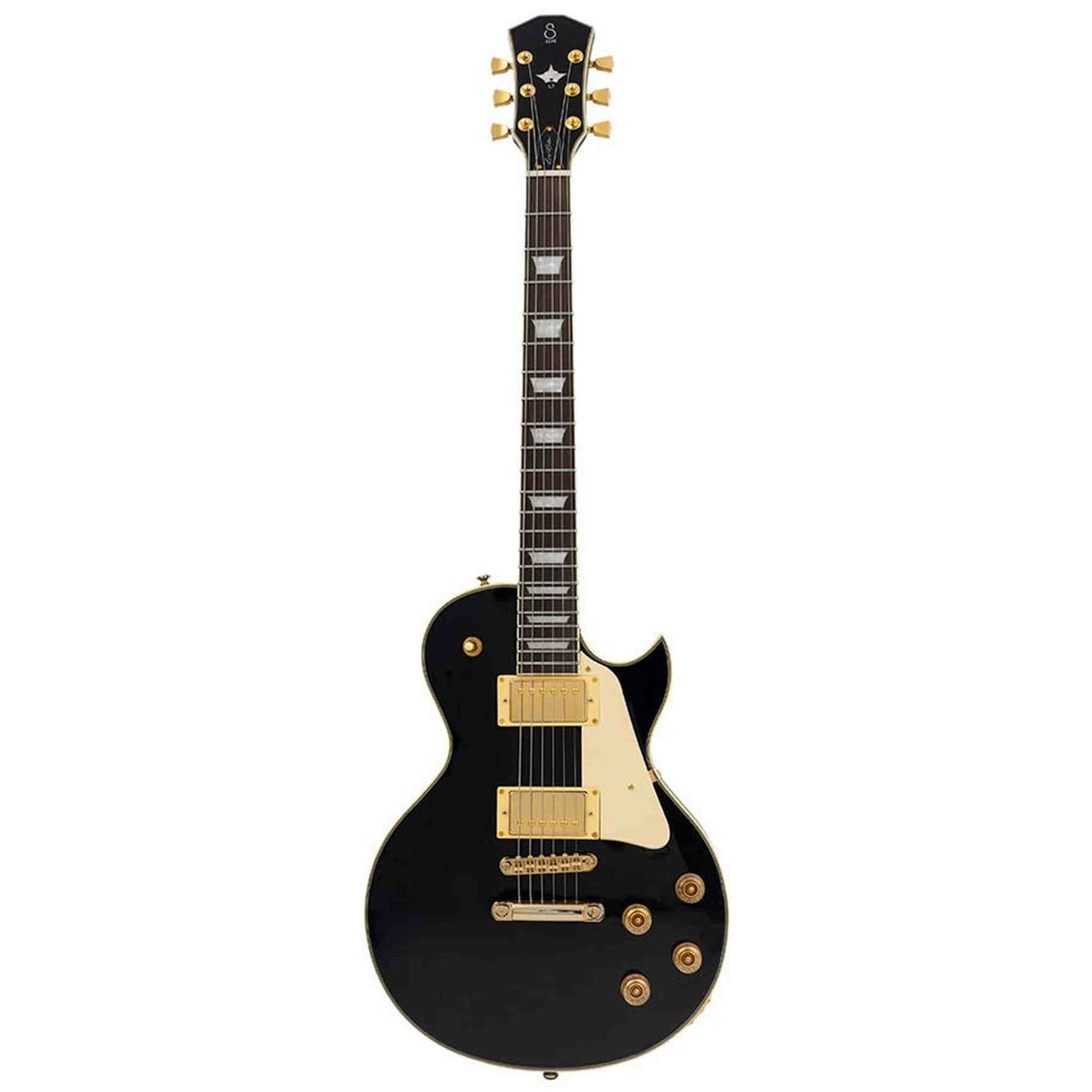 Sire L7N/BK elektrische gitaar – L-Style, mahonie met maple top, Black, HH-configuratie, stainless frets, locking tuners