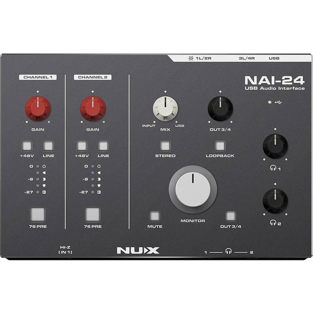 NUX NAI-24 USB audio interface Klasse A 2-in/4-out