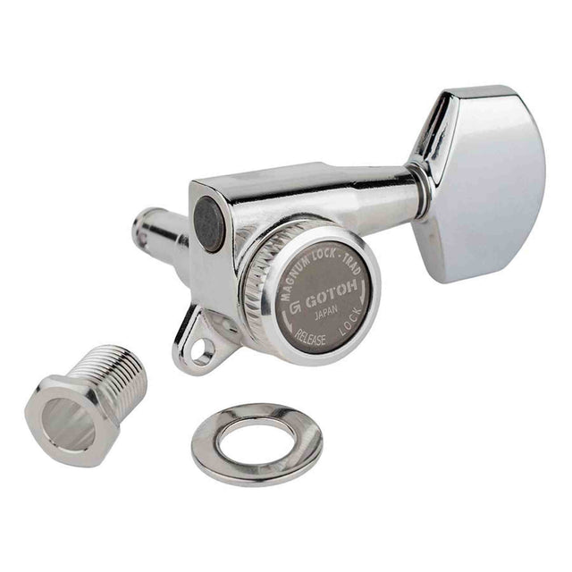 Gotoh GTH14048 SG381 stemmechanieken (posts 6xXL) met Magnum Lock Trad and 01 knoppen, 3L3R, chroom