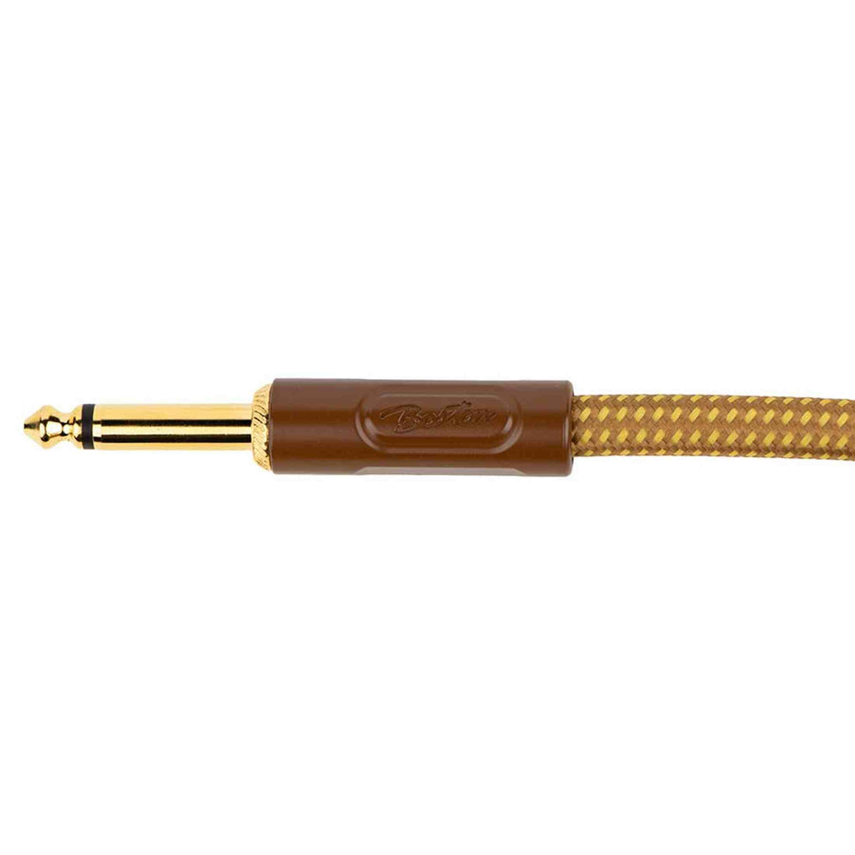 Boston GCRT-15A Prime Series woven jacket instrumentkabel jack–haakse jack 1,5 meter yellow tweed