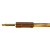 Boston GCRT-60A Prime Series woven jacket instrumentkabel jack–haakse jack 6 meter yellow tweed
