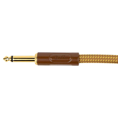 Boston GCRT-60A Prime Series woven jacket instrumentkabel jack–haakse jack 6 meter yellow tweed