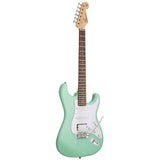 SX SE1HSS-SK-SGN ST elektrische gitaar set 4/4 HSS Surf Green met 10W versterker