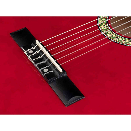 A. Martinez MTC-080/R 4/4 klassieke gitaar dark red transparent met truss rod