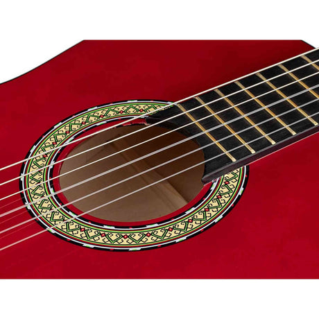 A. Martinez MTC-080/R 4/4 klassieke gitaar dark red transparent met truss rod