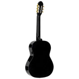 A. Martinez MTC-083/B 3/4 klassieke gitaar zwart linden body met truss rod