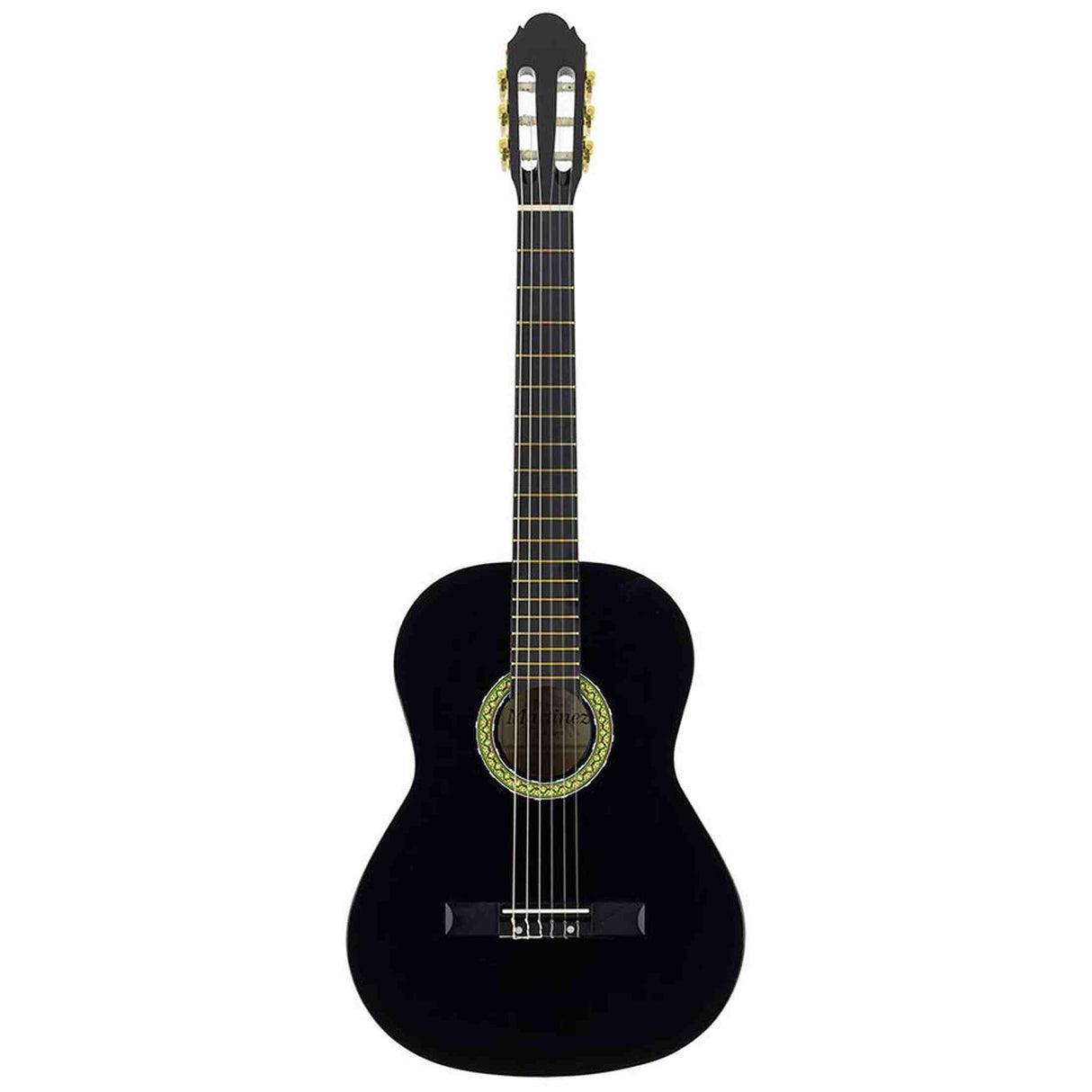 A. Martinez MTC-083/B 3/4 klassieke gitaar zwart linden body met truss rod