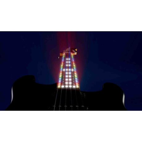 Litejam RGB24/BK elektrische gitaar – 24 frets, 144 RGB LED’s, HSH-configuratie, met gigbag, zwart