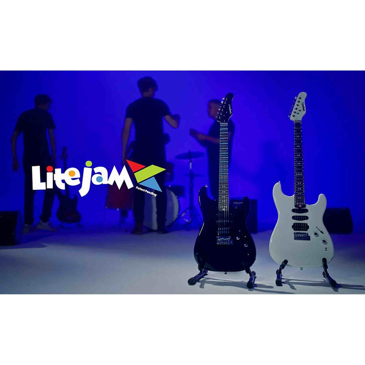 Litejam RGB24/BK Smart Learning Elektrische Gitaar Set Black 24 frets HSH RGB LED