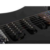 Litejam RGB24/BK elektrische gitaar – 24 frets, 144 RGB LED’s, HSH-configuratie, met gigbag, zwart