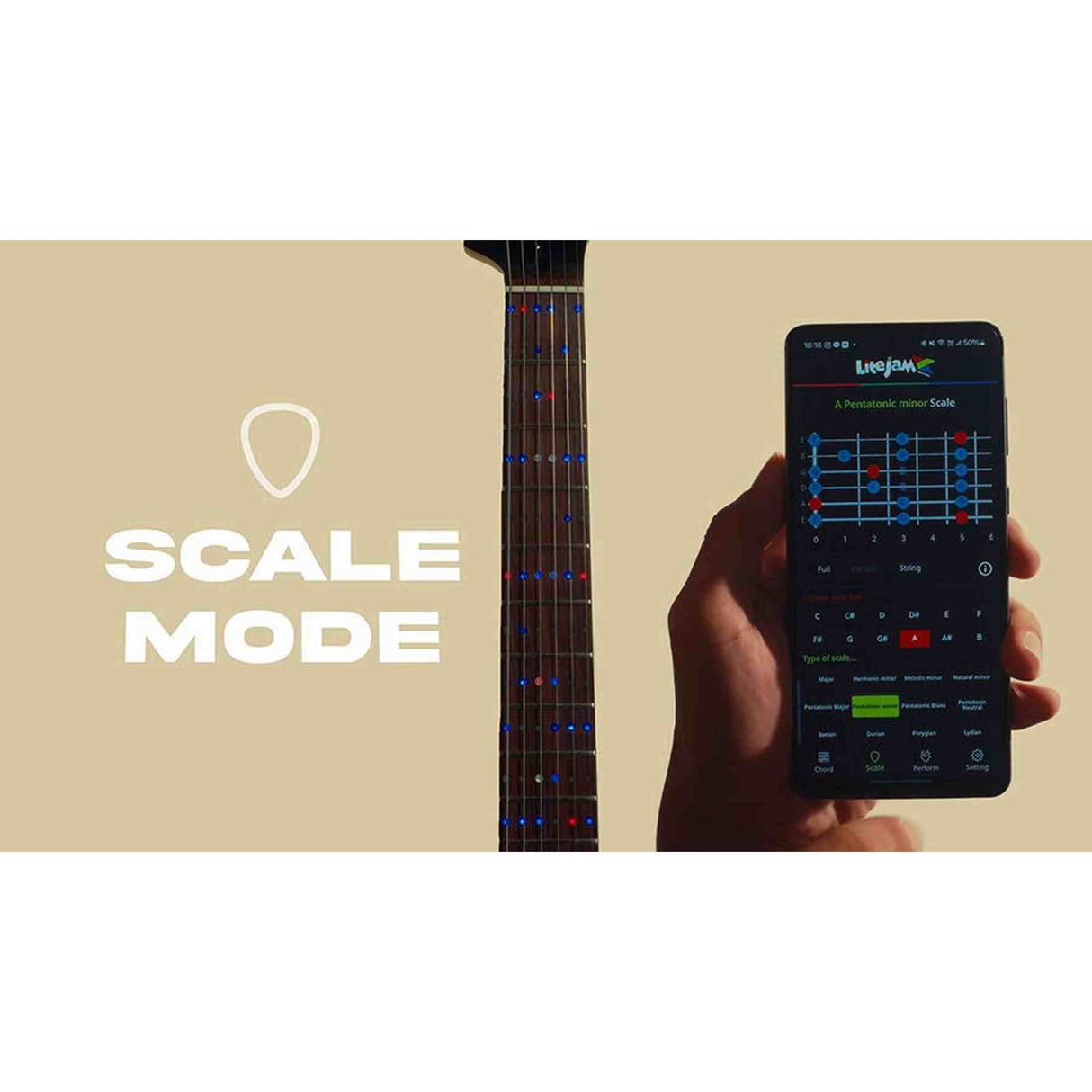 Litejam RGB24/BK Smart Learning Elektrische Gitaar Set Black 24 frets HSH RGB LED