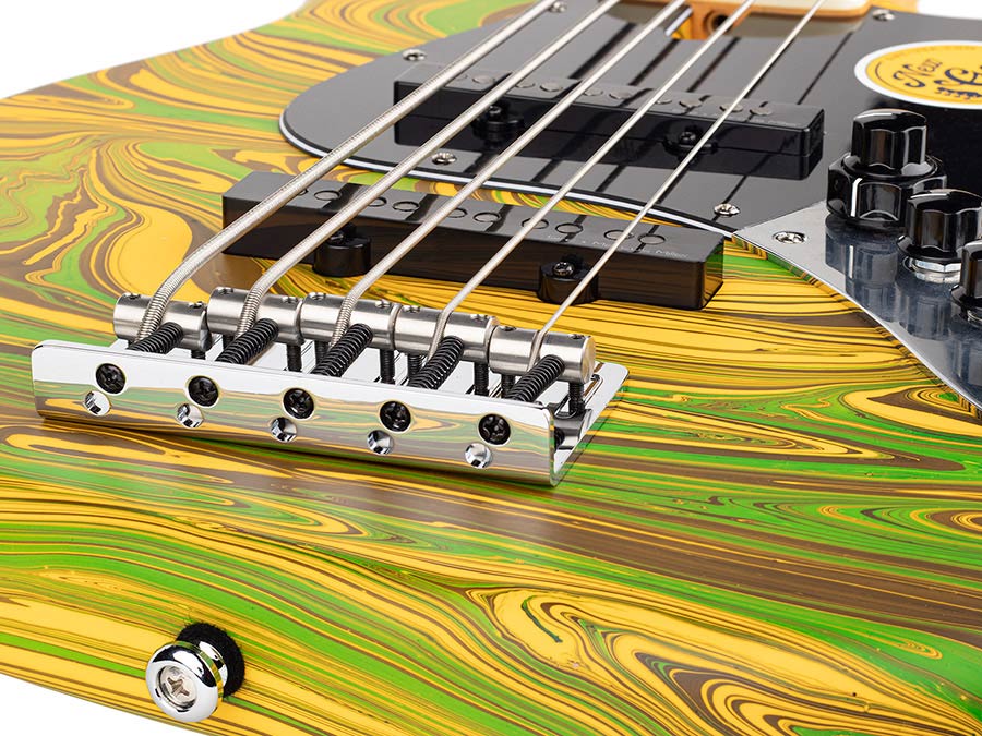 Sire V7N A5/YS Marcus Miller 5-snarige Actieve Basgitaar Matte Yellow Swirl met Elzen Body en Heritage-3 Preamp