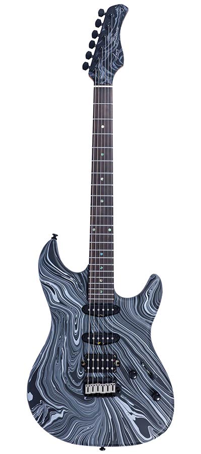 Sire S7 HSS/BKSW Larry Carlton S-Style Elektrische Gitaar Black Swirl met Roasted Maple Hals en Locking Tuners