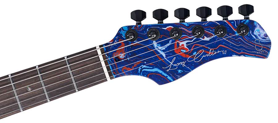 Sire S7 HSS/BLSW Larry Carlton S-Style Elektrische Gitaar Blue Swirl met Roasted Maple Hals en Locking Tuners