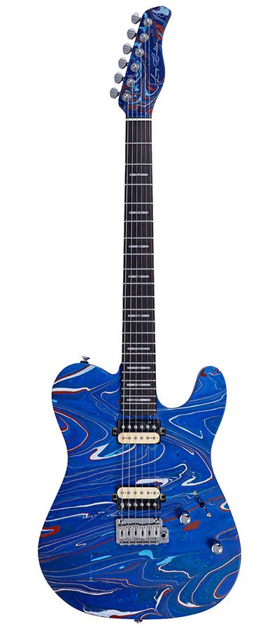 Sire T7 HH/BLSW Larry Carlton T-Style Elektrische Gitaar Blue Swirl met Roasted Maple Hals en Locking Tuners