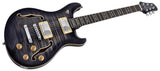 Sire Q7H/TBK Larry Carlton Hollow Elektrische Gitaar Transparent Black met Chambered Mahonie Body en Locking Tuners