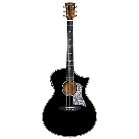 Bromo BAN4CE/BK Denali Series Hillside Auditorium Cutaway gitaar, solid mahogany top, glossy black, heavy duty tas
