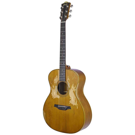 Bromo BAR2R Rocky Mountain Series all solid grand auditorium gitaar, solid spruce top, solid mahogany body, satin relic, heavy duty tas
