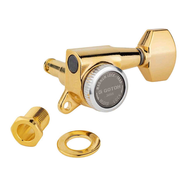 Gotoh GTH15357 SG381 stemmechanieken (posts 6xXL) met Magnum Lock Trad and 07 knoppen, 6R, goud