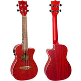 Flight DUC380 CEQ Coral Elektrisch-Akoestische Concert Ukulele met Cutaway, Mahogany Body, Pickup met EQ en Aquila Nylgut Snaren
