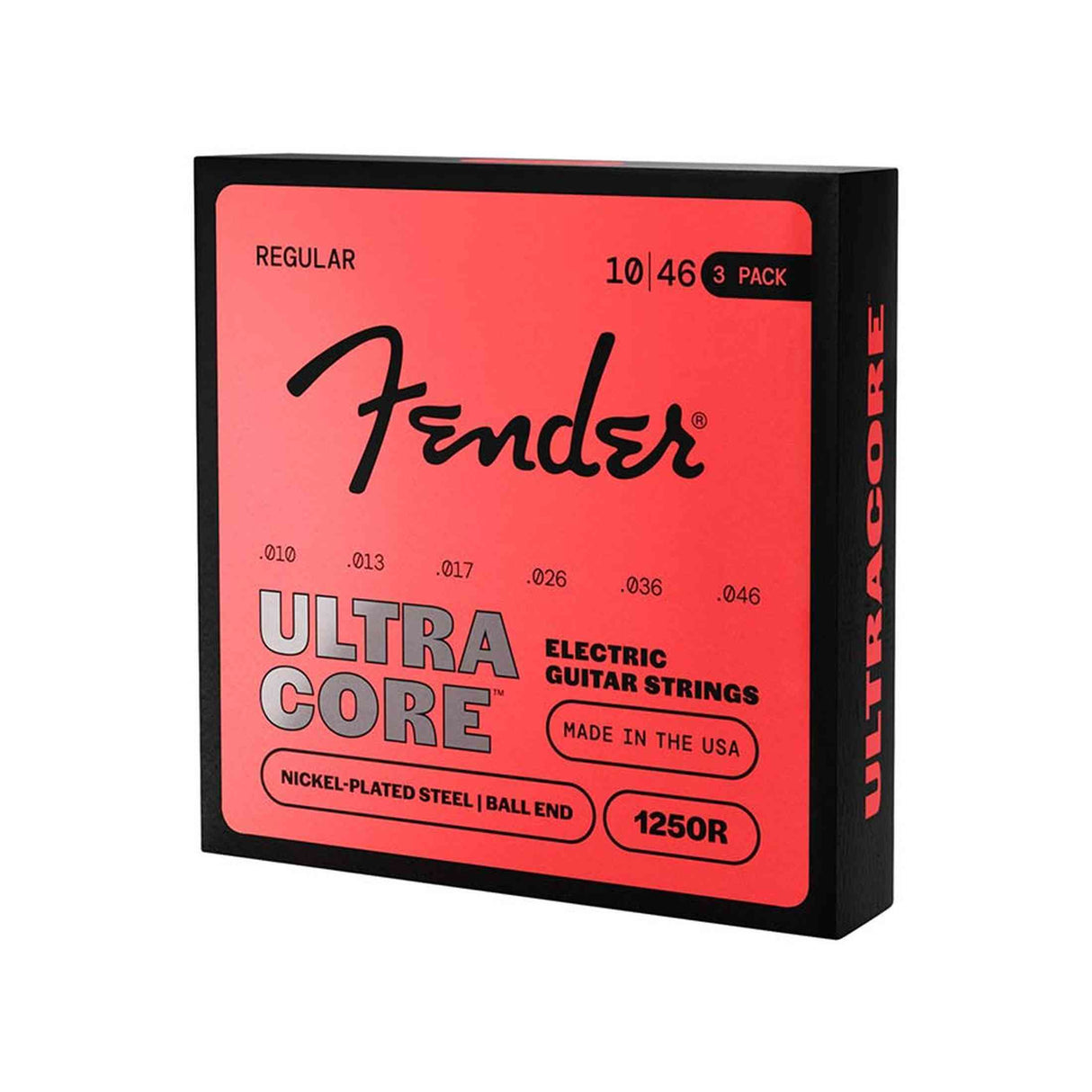 Fender 1250R UltraCore Elektrische Gitaar Snaren Nickel Plated Steel Ball End Light 010-046 3-Pack