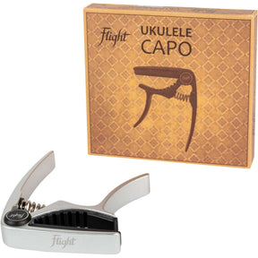 Flight FC-SV Aluminium Ukulele Capo Zilver met Veermechanisme