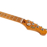 Flight Pathfinder Tenor TBK Elektrische Tenor Ukulele met Flame Maple Top en Transparent Black Afwerking