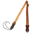 Flight S46 Tan Ukulele Strap Vegan Nubuck met Gevlochten Patroon en Headstock Tie