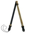 Flight S47 Black Gold Ukulele Strap Vegan Nubuck met Gevlochten Patroon en Headstock Tie