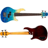 Flight Mini Bass TBL Elektrische Mini Bass Ukulele met Quilted Maple Top, Alnico 5 P-Style Pickup en Roasted Maple Hals