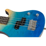 Flight Mini Bass TBL Elektrische Mini Bass Ukulele met Quilted Maple Top, Alnico 5 P-Style Pickup en Roasted Maple Hals