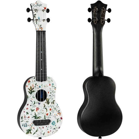 Flight UTS-40 FLOWER Ultra Travel Soprano Ukulele met Polycarbonate Body en Fluorocarbon Snaren