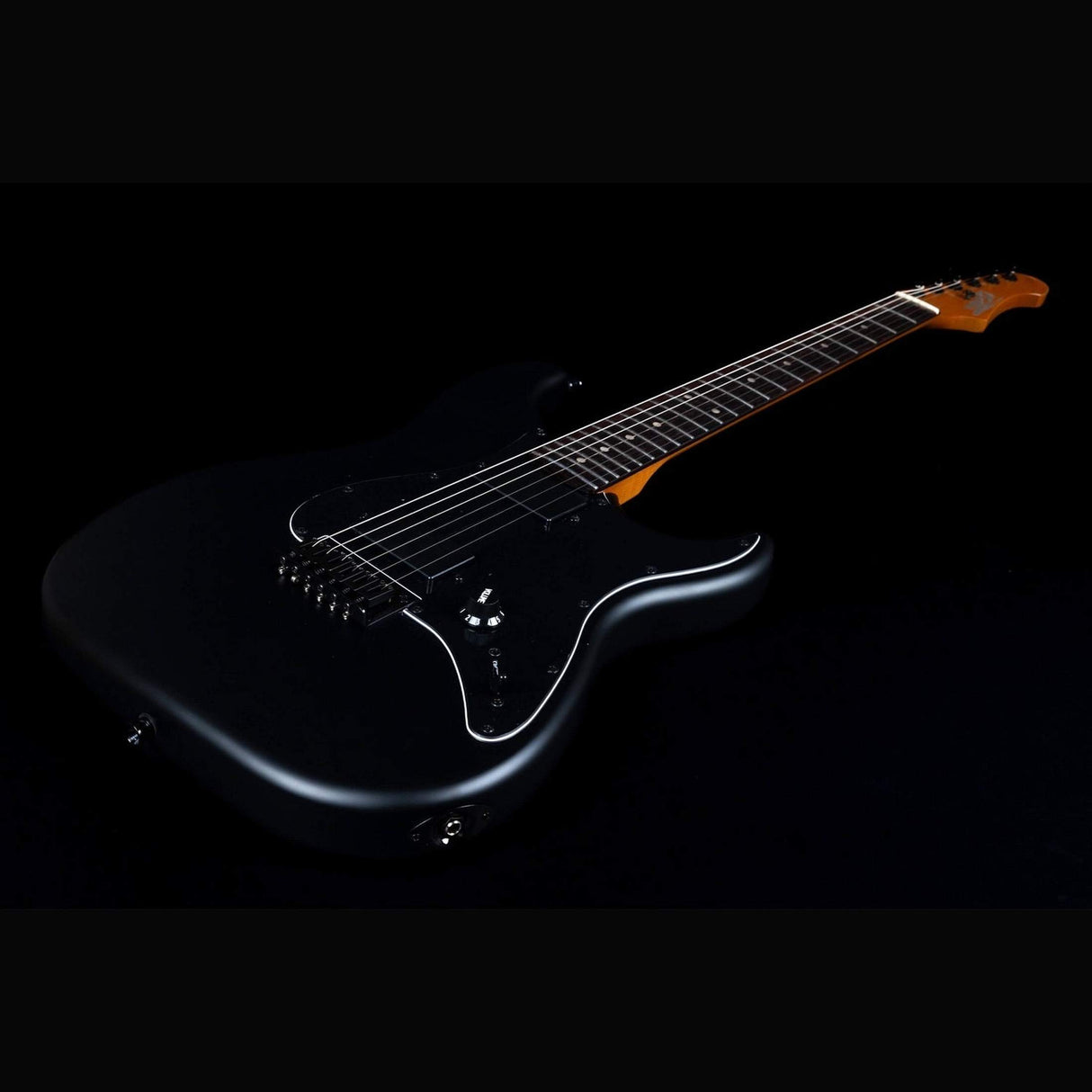 JET JS-400 MBK R S-style Elektrische Gitaar HH Tremolo Rosewood Toets Mat Zwart