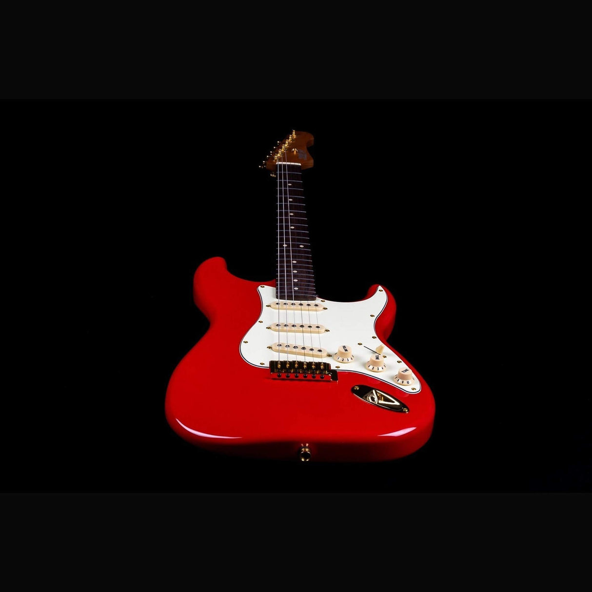 JET JS-380 RD G S-style Elektrische Gitaar SSS Alnico V Tremolo Goud Hardware Rosewood Toets Rood