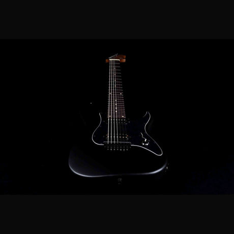 JET JS-407 MBK R 7-snarige S-style Elektrische Gitaar HH Vaste Brug Rosewood Toets Mat Zwart