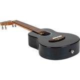 Flight Iris Tinta Concert TDB Ukulele met All Solid Mahogany Body, Rosewood Toets en Fluorocarbon Snaren, Transparent Blue