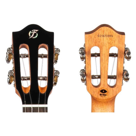 Flight Iris Tinta Tenor TBK Ukulele met All Solid Mahogany Body, Rosewood Toets en Fluorocarbon Snaren, Transparent Black