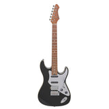 Aria 714-GTR Hot Rod Collection Fullerton zwarte elektrische gitaar met aluminium slagplaat