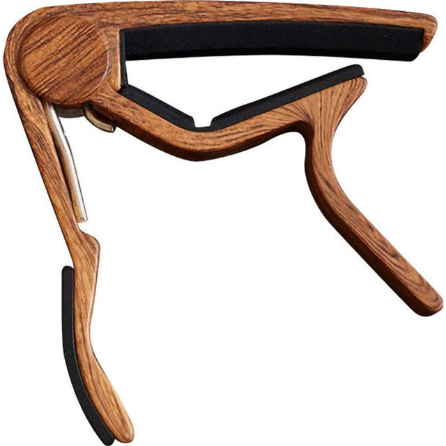 CLX Capo STL DK Capo voor Stalen Snaren Donker Houtlook met Veermechanisme