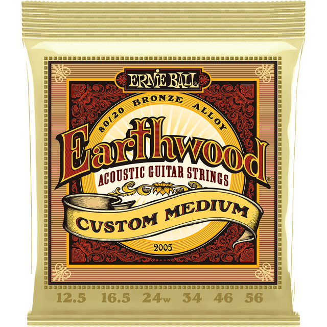 Ernie Ball 2005 Earthwood Akoestische Gitaar Snaren Custom Medium 012.5–056 80/20 Bronze