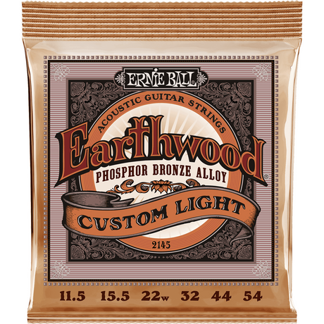 Ernie Ball 2145 Earthwood Fosforbrons Akoestische Gitaarsnaren Custom Light 11.5–54