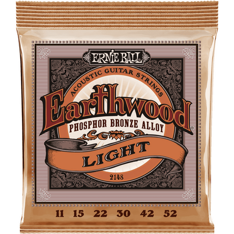 Ernie Ball 2148 Earthwood Fosforbrons Akoestische Gitaarsnaren Light 11–52