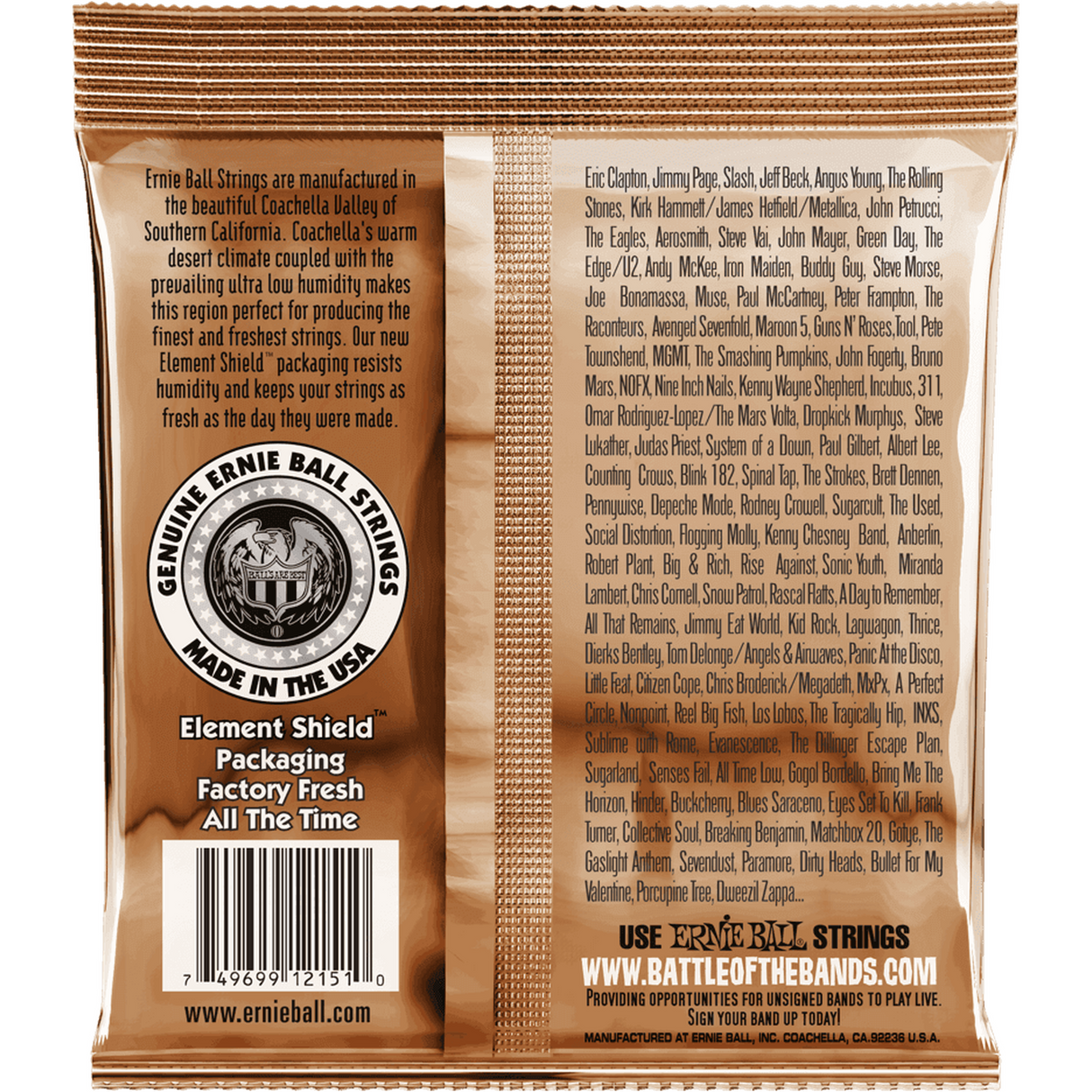 Ernie Ball 2151 Earthwood Fosforbrons Akoestische Gitaarsnaren Rock & Blues 10–52