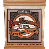 Ernie Ball 2153 Earthwood Fosforbrons Akoestische Gitaarsnaren 12-Snarig Light 9–46